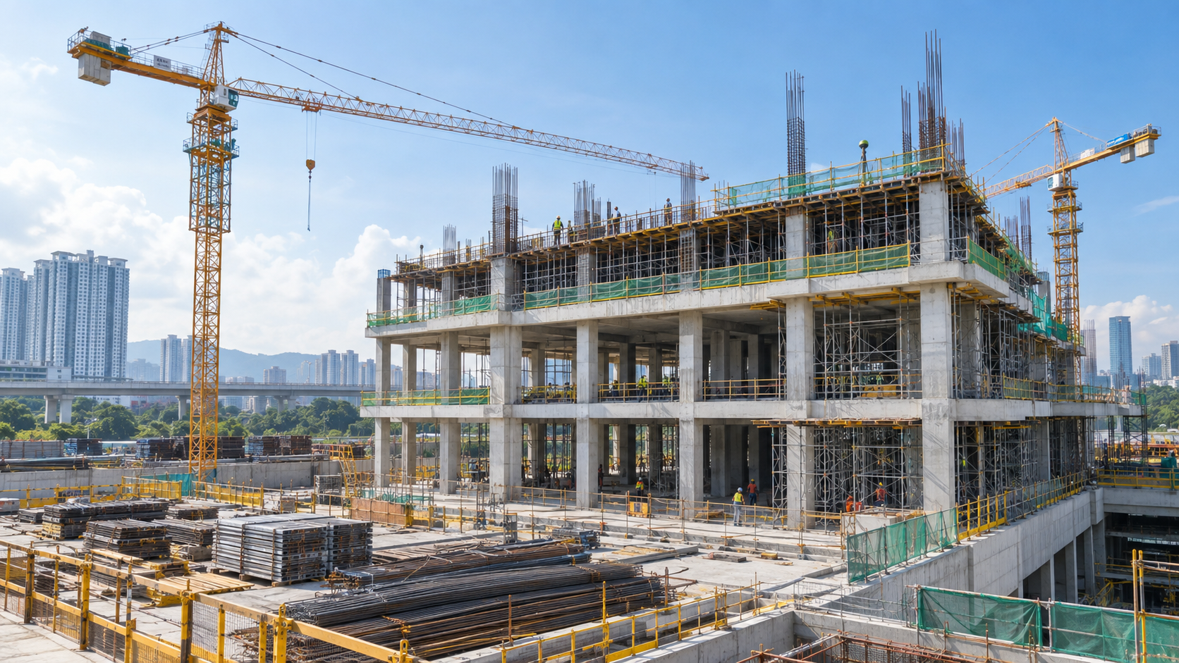 雪兰莪大型建筑工程施工现场示意图